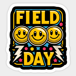 Hippie Retro Field Day Design for Kids, Teachers Field Day Sticker
